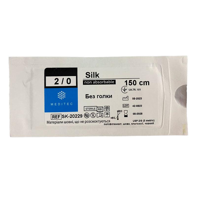 Шовковий матеріал Шовк плетений чорний Meditec